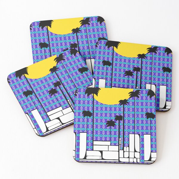 Item preview, Rosh HaShana Gifts - Tel Aviv Streetscape Tayelet Sunset Tiles designed and sold by French Papyrus Studio.