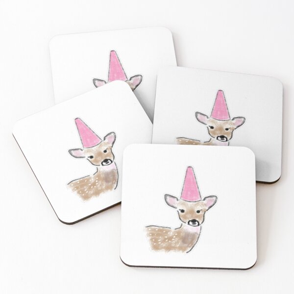 Item preview, Baby Fawn Pink Party Hat Pencil Drawing designed and sold by raun.draw.