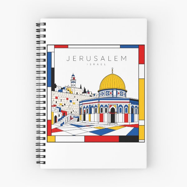 Item preview, Jerusalem Mondrian style poster 3D designed and sold by CMYKStudio.