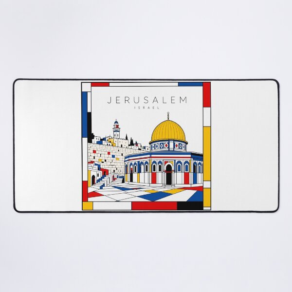 Item preview, Jerusalem Mondrian style poster 3D designed and sold by CMYKStudio.