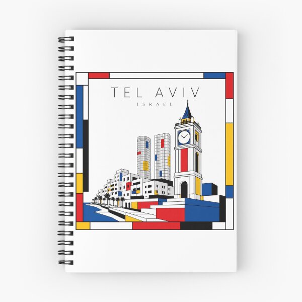 Item preview, Tel Aviv Mondrian style poster 3D designed and sold by CMYKStudio.