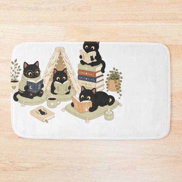 Item preview, Cute Black Cats Reading Books Cozy Reader Cat Mom Cat dad  designed and sold by BelindaPen.