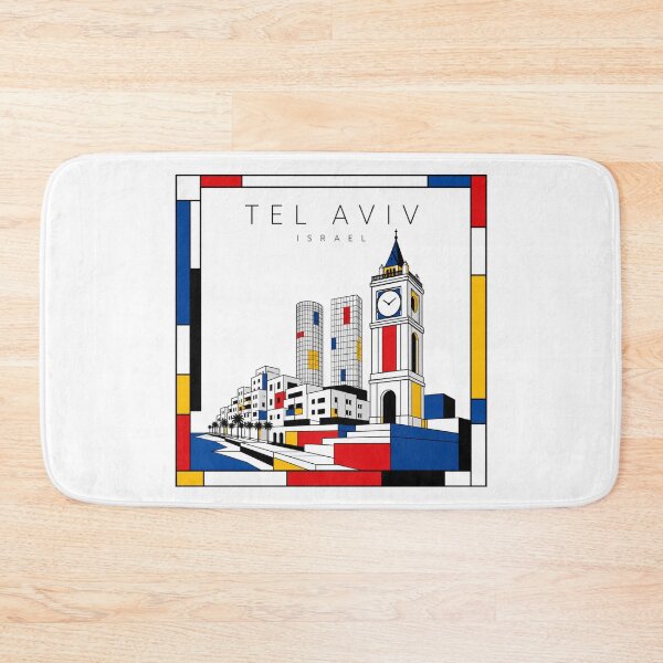 Item preview, Tel Aviv Mondrian style poster 3D designed and sold by CMYKStudio.