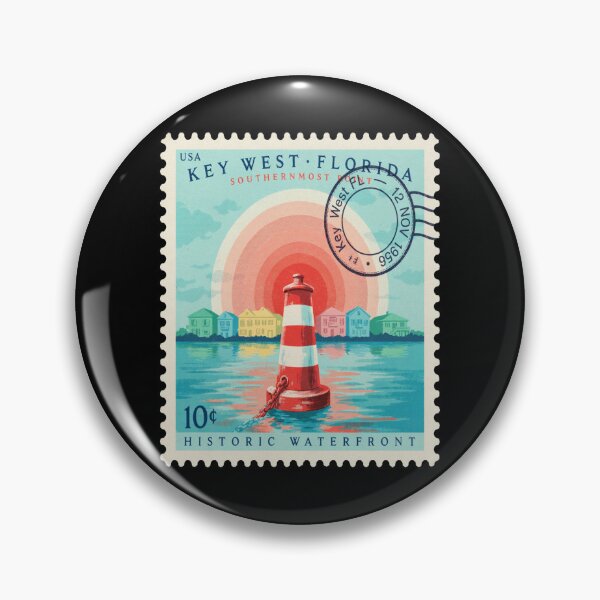 Item preview, Key West Florida Southernmost Point Sunset Stamp Sticker designed and sold by stickercuffs.