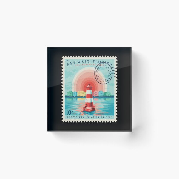 Item preview, Key West Florida Southernmost Point Sunset Stamp Sticker designed and sold by stickercuffs.