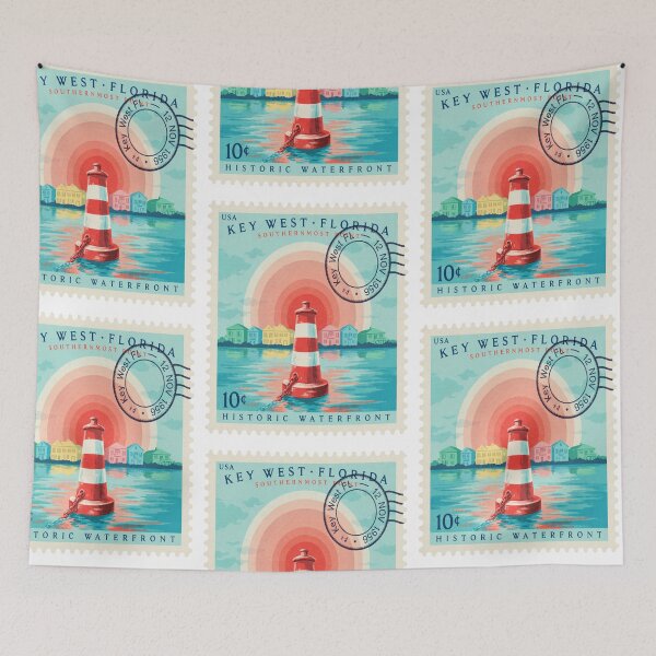 Item preview, Key West Florida Southernmost Point Sunset Stamp Sticker designed and sold by stickercuffs.