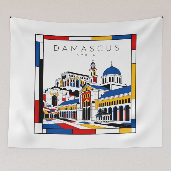 Item preview, Damascus Mondrian style poster 3D designed and sold by CMYKStudio.