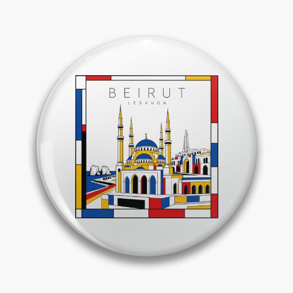 Item preview, Beirut Mondrian style poster 3D designed and sold by CMYKStudio.