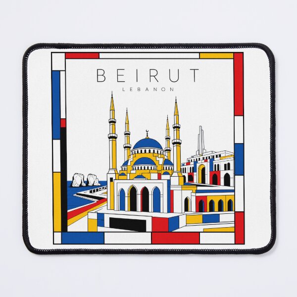 Item preview, Beirut Mondrian style poster 3D designed and sold by CMYKStudio.