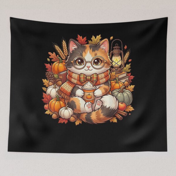 Item preview, Cute Fall Cat Pumpkin Autumn Harvest Cozy Season Kitten designed and sold by BelindaPen.