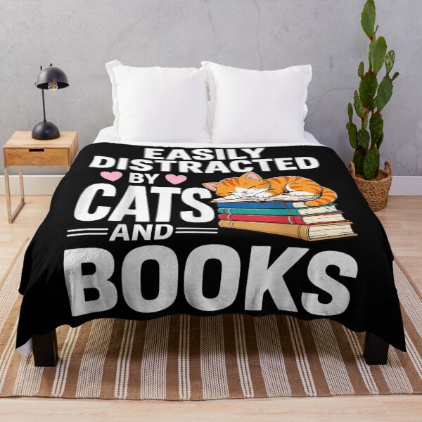 Item preview, Easily Distracted by Cats and Books Reading Lover designed and sold by BelindaPen.