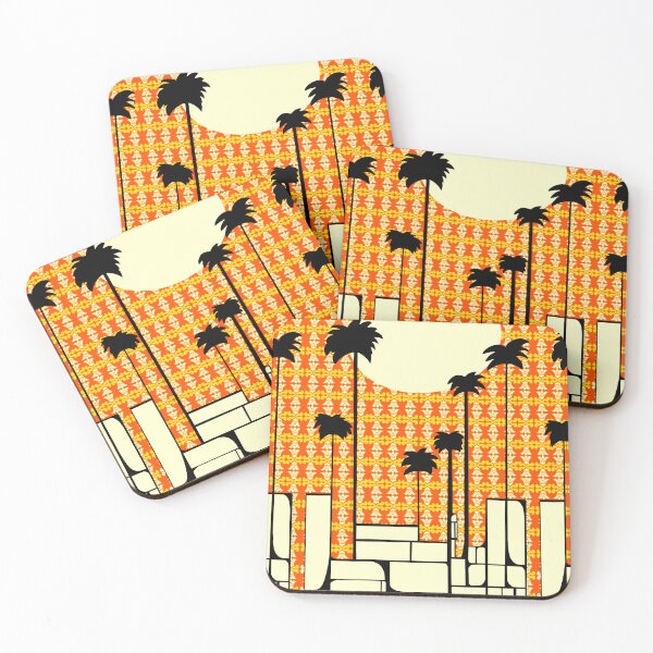 Item preview, Rosh HaShana Gifts - Tel Aviv Streetscape Tayelet Sunrise Tiles designed and sold by French Papyrus Studio.