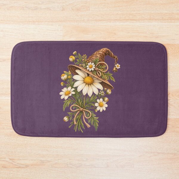 Item preview, Cottagecore Witch Hat Chamomile Watercolor Art – Whimsical Halloween Print designed and sold by MagicMakerPh.