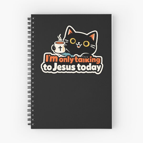 Item preview, Grumpy Black Cat Coffee Quote I'm Only Talking To Jesus Today designed and sold by Studio Bootleg.