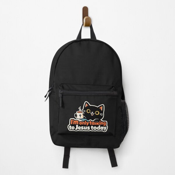 Item preview, Grumpy Black Cat Coffee Quote I'm Only Talking To Jesus Today designed and sold by Studio Bootleg.