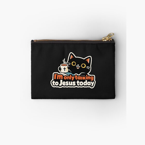 Item preview, Grumpy Black Cat Coffee Quote I'm Only Talking To Jesus Today designed and sold by Studio Bootleg.