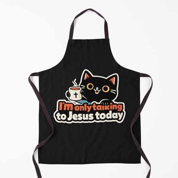 Item preview, Grumpy Black Cat Coffee Quote I'm Only Talking To Jesus Today designed and sold by Studio Bootleg.