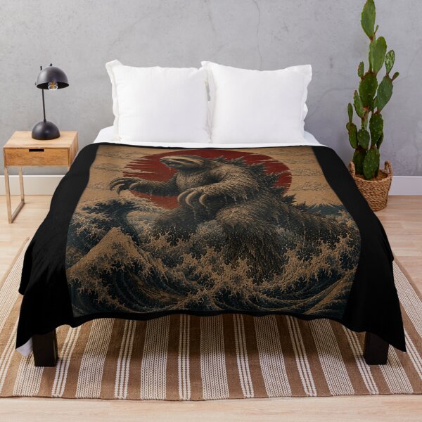Item preview, Retro Art Funny Slothzilla Japanese Art Vintage Sloth Lover designed and sold by BelindaPen.