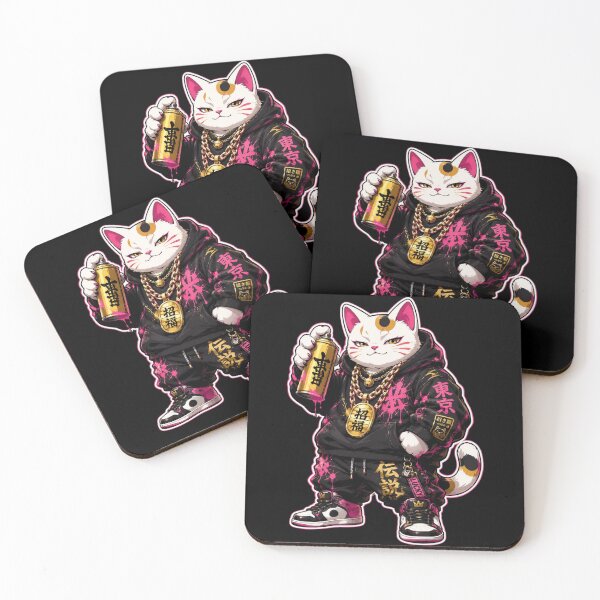 Item preview, Tokyo Streetwear Samurai Cat Graphic Art designed and sold by W&RParadise.