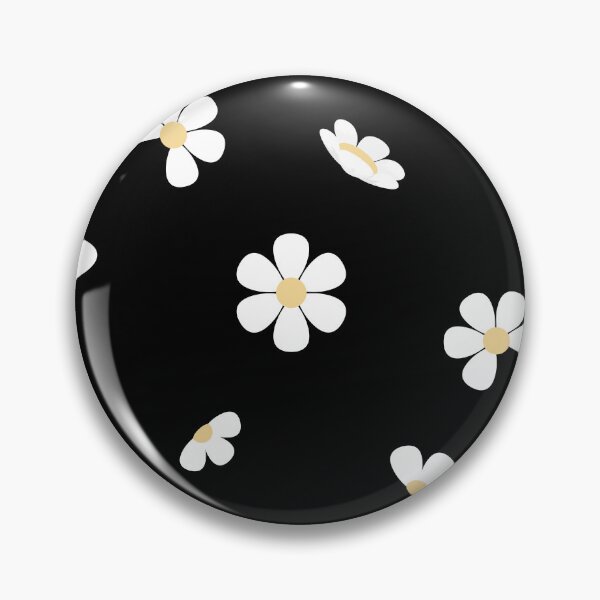 Item preview, White Daisies On Black Seamless Floral Pattern designed and sold by Moody Critters.