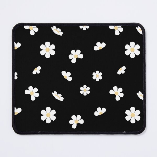 Item preview, White Daisies On Black Seamless Floral Pattern designed and sold by Moody Critters.