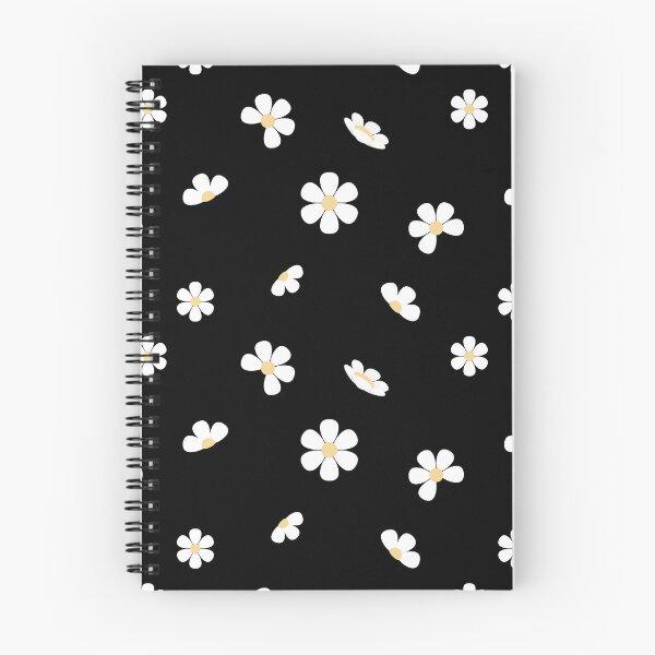 Item preview, White Daisies On Black Seamless Floral Pattern designed and sold by Moody Critters.