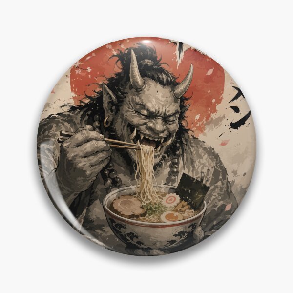 Item preview, Oni Demon Ogre Ramen Sumie Japanese Vintage designed and sold by TomFrontierArt.
