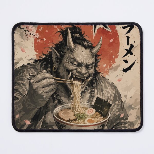 Item preview, Oni Demon Ogre Ramen Sumie Japanese Vintage designed and sold by TomFrontierArt.