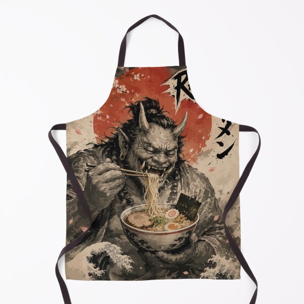 Item preview, Oni Demon Ogre Ramen Sumie Japanese Vintage designed and sold by TomFrontierArt.