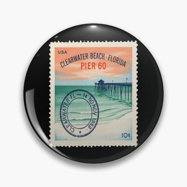 Item preview, Clearwater Beach Florida Pier 60 Gulf Stamp Sticker designed and sold by stickercuffs.