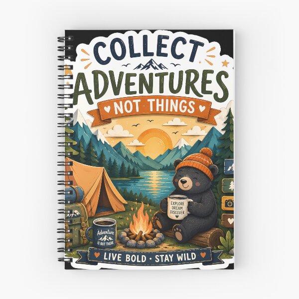 Item preview, Collect Adventures Not Things Bear Sticker | Cute Camping Bear | Campfire Adventure Sticker designed and sold by GenZStickerHub1.