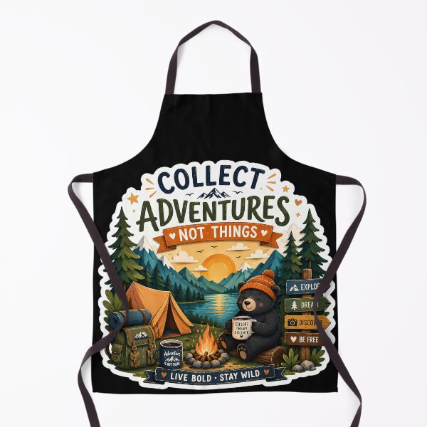 Item preview, Collect Adventures Not Things Bear Sticker | Cute Camping Bear | Campfire Adventure Sticker designed and sold by GenZStickerHub1.