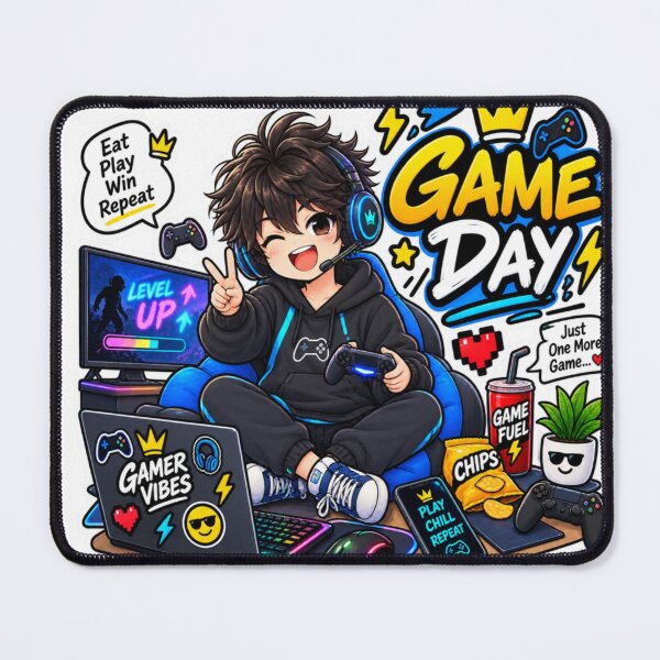Item preview, Game Day Gamer Sticker | Cute Gamer Boy Gaming & Video Game Vibes designed and sold by Genzfirevibes.