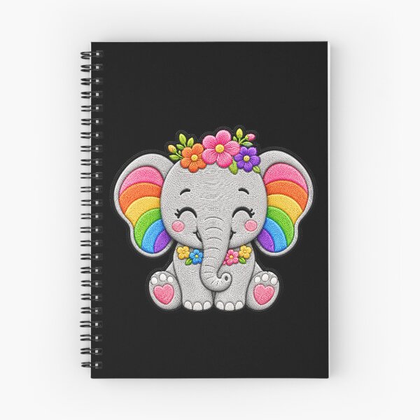 Item preview, Rainbow Elephant Embroidery Patch Illustration designed and sold by ColorSplash123.