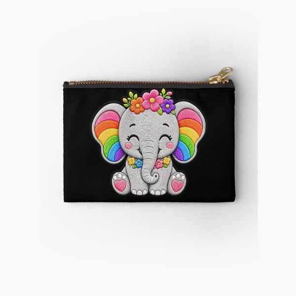 Item preview, Rainbow Elephant Embroidery Patch Illustration designed and sold by ColorSplash123.