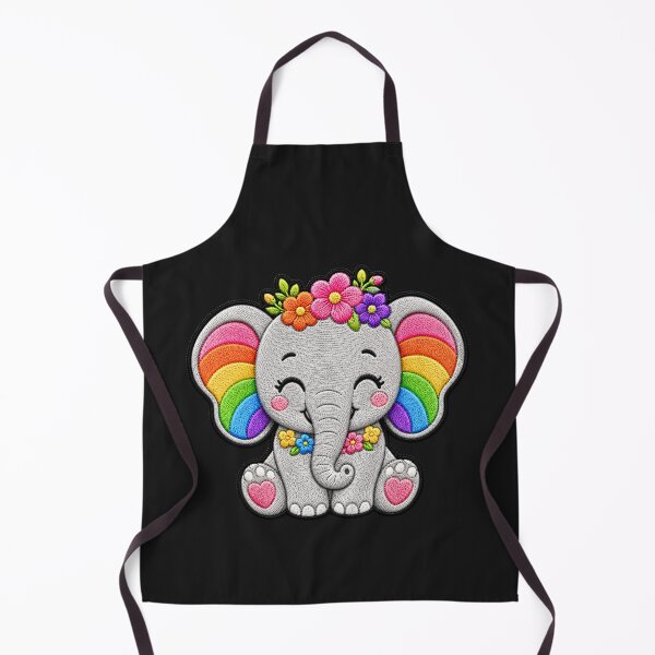 Item preview, Rainbow Elephant Embroidery Patch Illustration designed and sold by ColorSplash123.