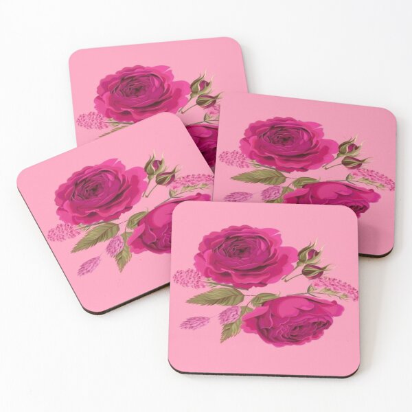 Item preview, Dreamy Roses And Buds Pink Background Artwork  designed and sold by NivyasArtistry.