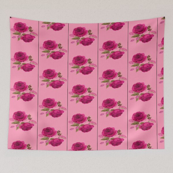 Item preview, Dreamy Roses And Buds Pink Background Artwork designed and sold by NivyasArtistry.