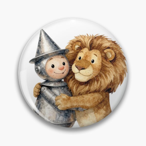 Item preview,  Tin Man and Cowardly Lion Hug Watercolor Wizard of Oz Art designed and sold by WildArtIT.