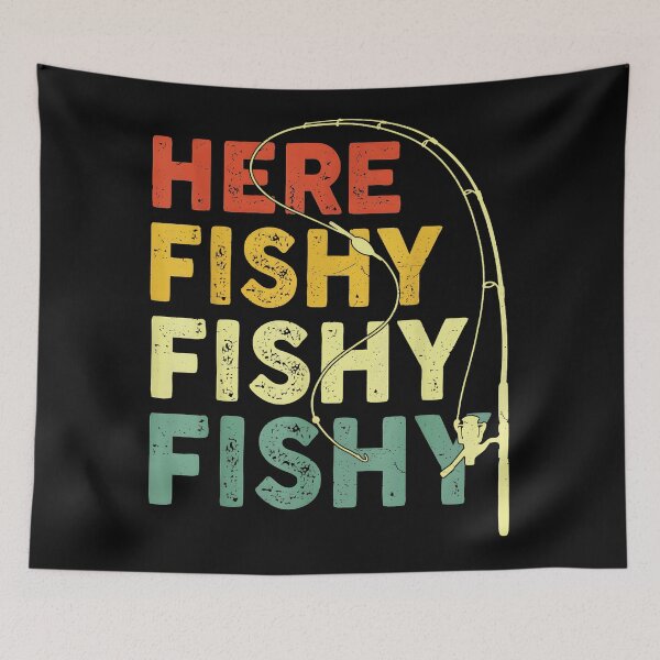 Item preview, Here Fishy Fishy Fishy Fishing Lover Angler Fisherman designed and sold by CharlieConon.