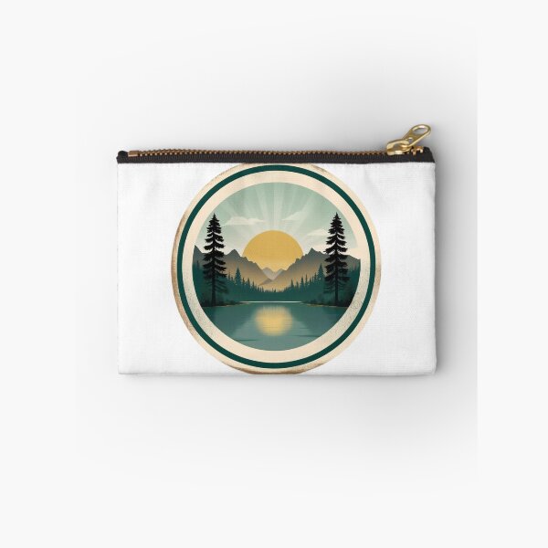 Item preview, Vintage Mountain Sunrise Lake Landscape Badge designed and sold by Fetraus.