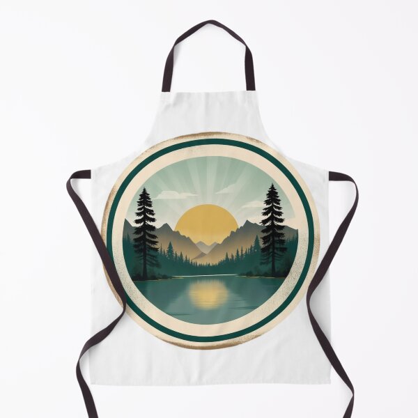 Item preview, Vintage Mountain Sunrise Lake Landscape Badge designed and sold by Fetraus.