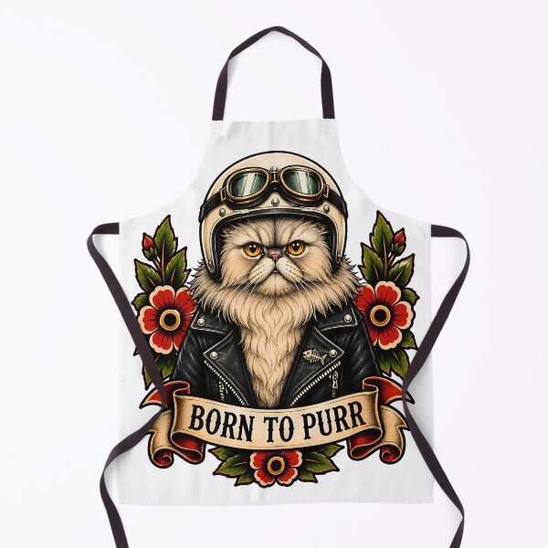 Item preview, Born to Purr Vintage Biker Cat Tattoo designed and sold by Old's Cool Cat Studio.