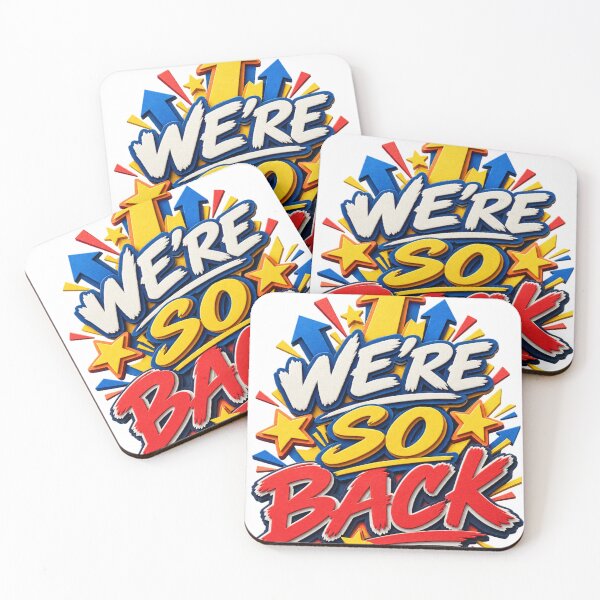 Item preview, We're So Back Energetic Papercraft Typography Design designed and sold by Promoffy.
