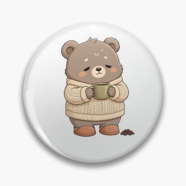 Item preview, Sleepy Cozy Bear with Coffee | Cute Woodland Animal designed and sold by vigzhifushions.
