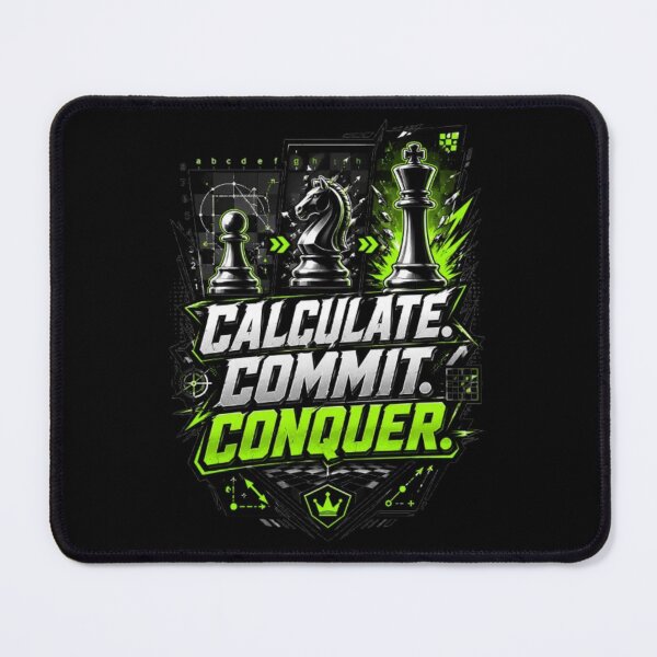 Item preview, Calculate Commit Conquer Chess Motivation designed and sold by KnightVibe.