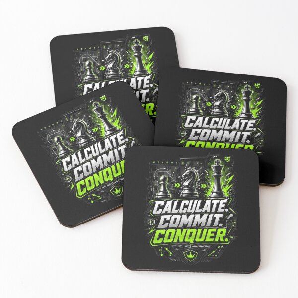 Item preview, Calculate Commit Conquer Chess Motivation designed and sold by KnightVibe.