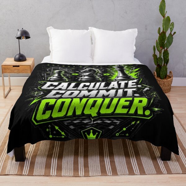 Item preview, Calculate Commit Conquer Chess Motivation designed and sold by KnightVibe.