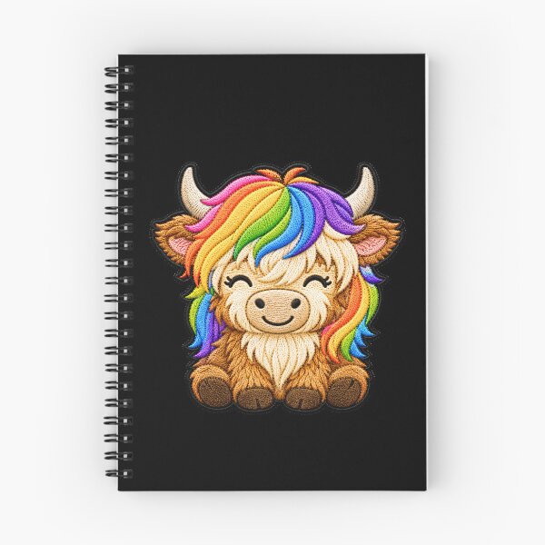 Item preview, Rainbow Highland Cow Embroidery Patch Illustration designed and sold by ColorSplash123.