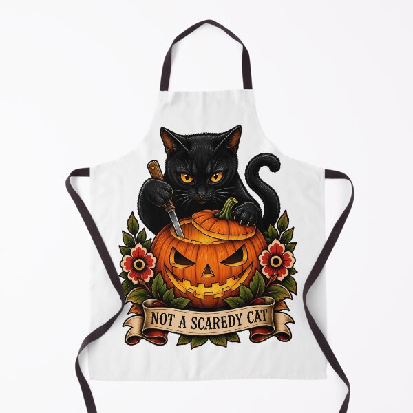 Item preview, Not A Scaredy Cat Black Cat Halloween Pumpkin designed and sold by Old's Cool Cat Studio.
